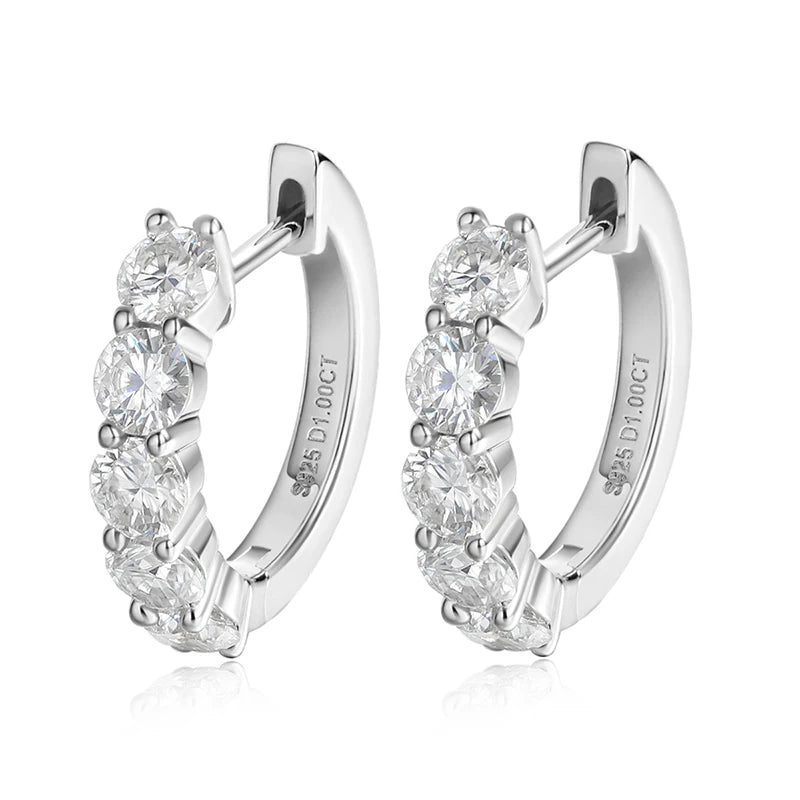 Smyoue Each 0.2CT 3.5mm Certified All Moissanite Hoop Earrings for Women Classic Sparkly Bridal Jewelry Pure 925 Plated 18K