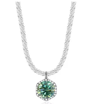 TEN CARATS 0.5-2CT Moissanite Women's Necklace S925 sterling silver Super Sparkly D Color VVS1  Pendant chain plated Jewelry