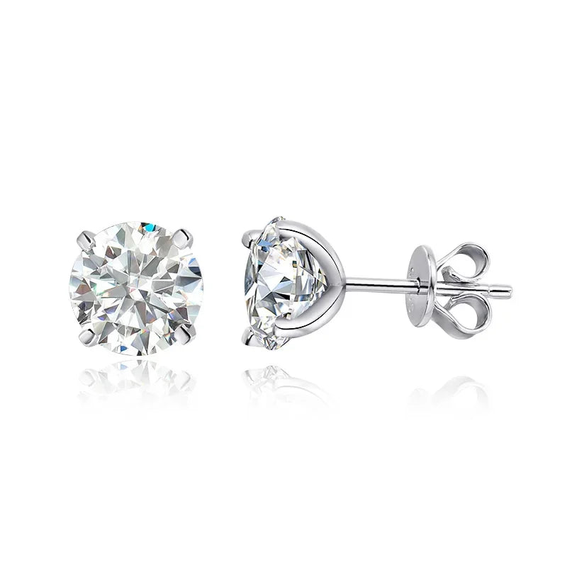 Smyoue 18K Plated 0.1-3CT Moissanite Stud Earrings for Women Men Sparkling Classic Bridal Jewelry 925 Silver Rose Gold Earring