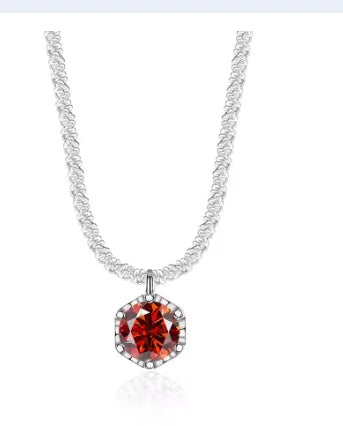 TEN CARATS 0.5-2CT Moissanite Women's Necklace S925 sterling silver Super Sparkly D Color VVS1  Pendant chain plated Jewelry