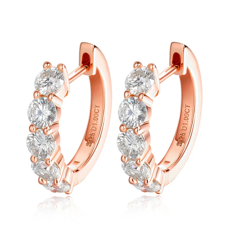 Smyoue Each 0.2CT 3.5mm Certified All Moissanite Hoop Earrings for Women Classic Sparkly Bridal Jewelry Pure 925 Plated 18K