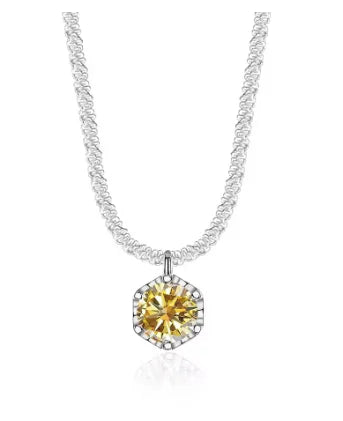 TEN CARATS 0.5-2CT Moissanite Women's Necklace S925 sterling silver Super Sparkly D Color VVS1  Pendant chain plated Jewelry