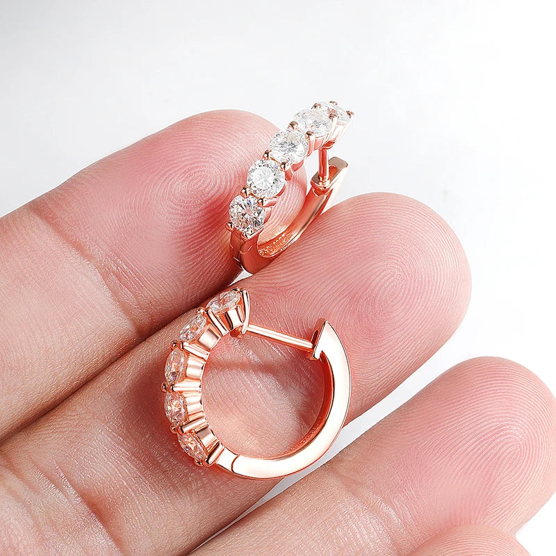 Smyoue Each 0.2CT 3.5mm Certified All Moissanite Hoop Earrings for Women Classic Sparkly Bridal Jewelry Pure 925 Plated 18K