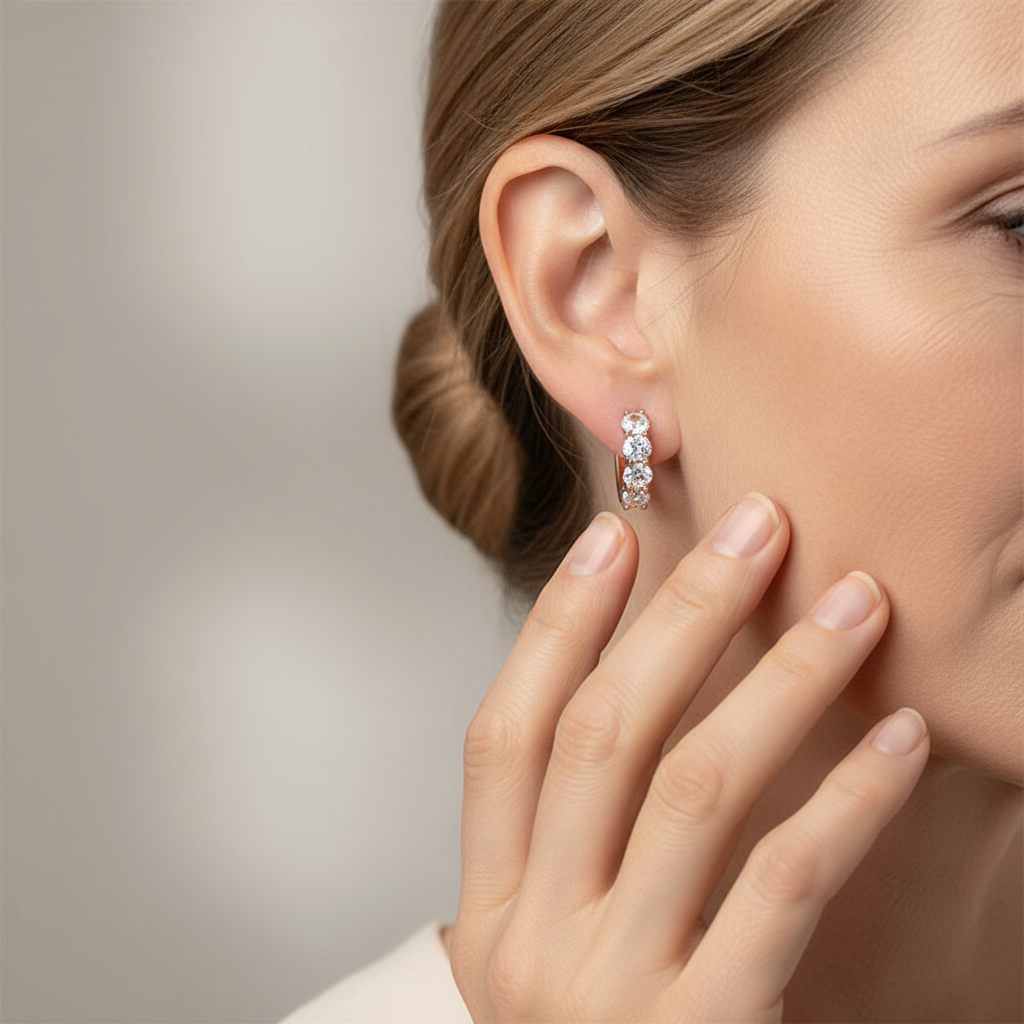 Elegant Moissanite Hoop Earrings - Sparkle with Style