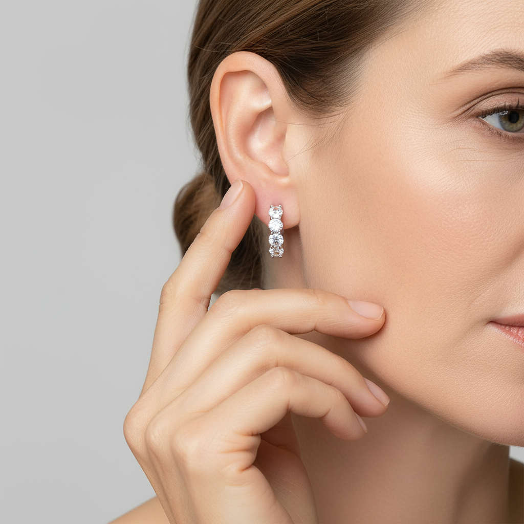 Elegant Moissanite Hoop Earrings - Sparkle with Style