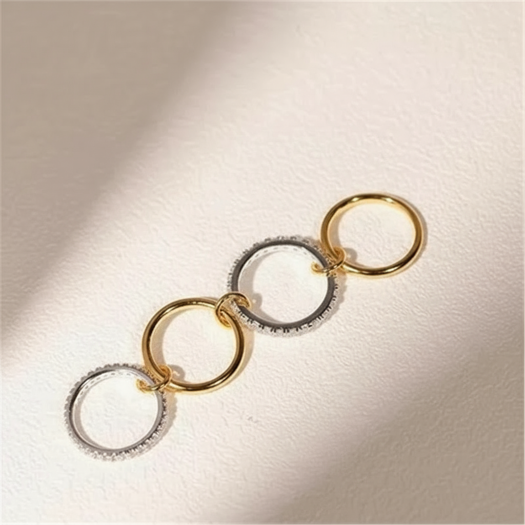 Elegant Multi-Layer Stainless Steel Zircon Ring