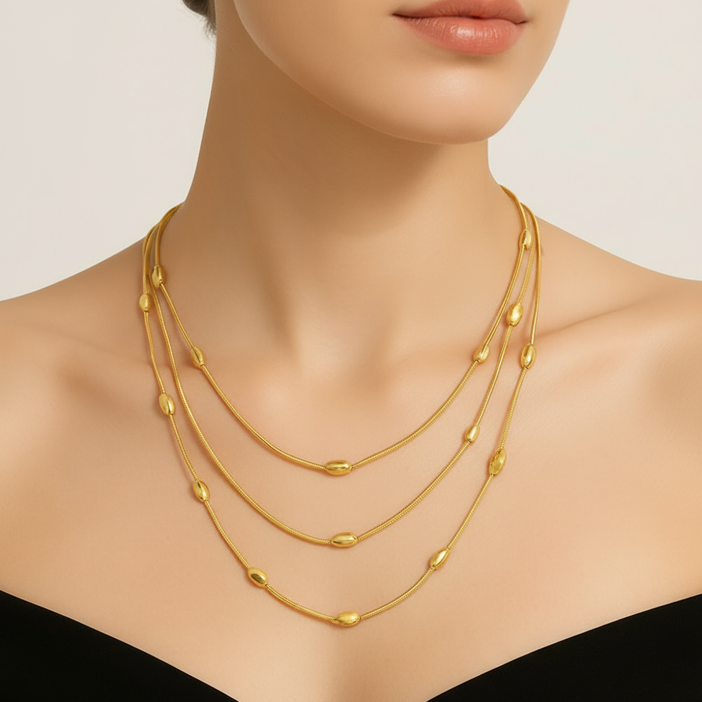 Elegant Multi-Layer Stainless Steel Necklace for Women